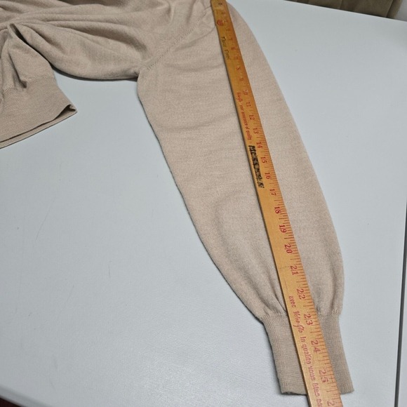 Alan Paine Sweater Mens 2XL Beige Wool Mock Neck Stretch Minimal - Picture 9 of 11